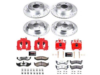 PowerStop Z36 Extreme Truck and Tow Brake Rotor, Pad and Caliper Kit; Front and Rear (95-98 Jeep Grand Cherokee ZJ)