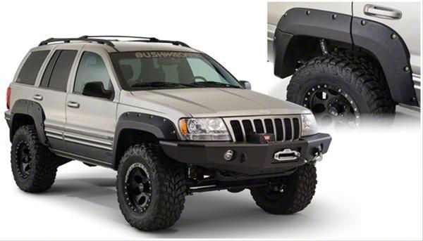 Bushwacker Jeep Grand Cherokee Cut-Out Fender Flares; Rear; Matte Black ...