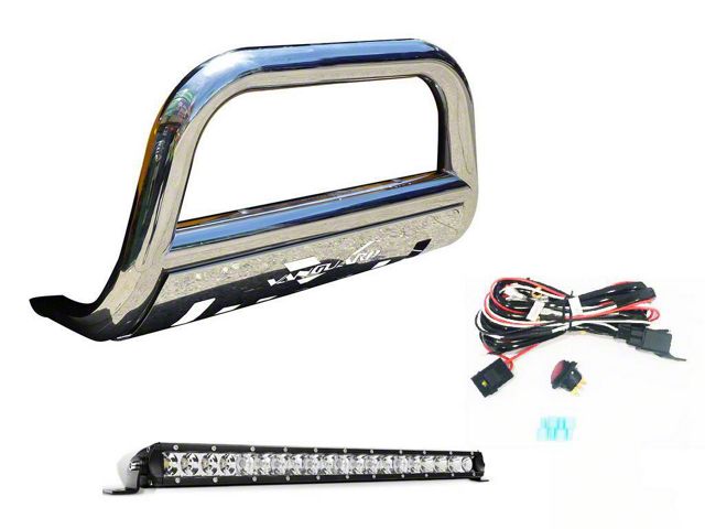 Bull Bar with 20-Inch LED Light Bar; Stainless Steel (08-10 Jeep Grand Cherokee WK)