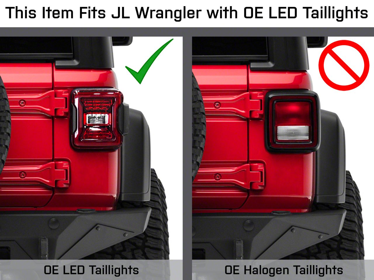 RedRock Jeep Wrangler Tail Light Covers; Old Glory J133786-JL (18-23 Jeep  Wrangler JL w/ Factory LED Tail Lights) Free Shipping