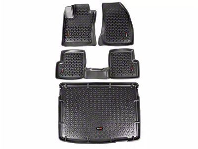 Rugged Ridge All-Terrain Front, Rear and Cargo Floor Liners; Black (15-23 Jeep Renegade BU)