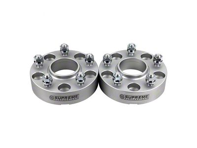 Supreme Suspensions 1-Inch Pro Billet Hub Centric Wheel Spacers; Silver; Set of Two (15-23 Jeep Renegade BU)