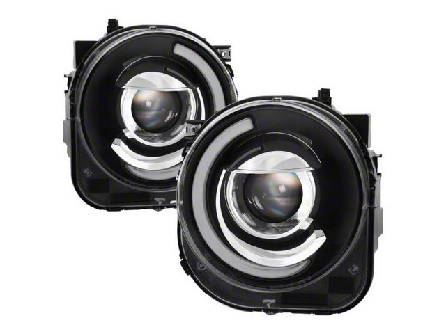 Light Bar DRL Projector Headlights; Black Housing; Clear Lens (15-19 Jeep Renegade BU)