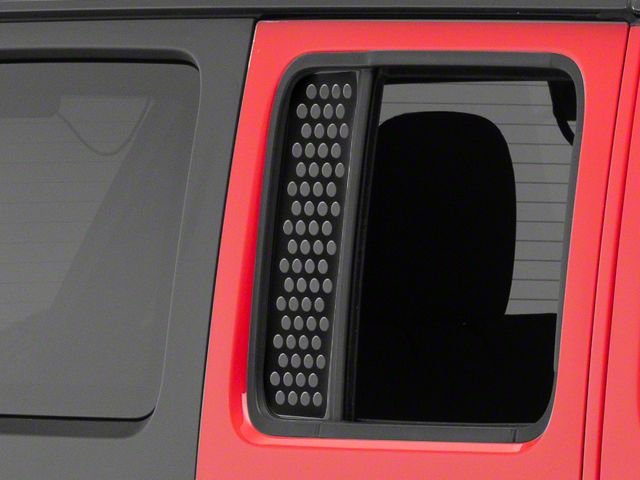 SpeedForm Front Corner Window Punched Decal; Gloss Black (15-23 Jeep Renegade BU)