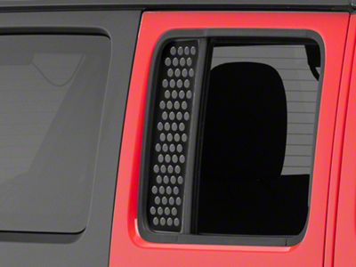 SEC10 Front Corner Window Punched Decal; Gloss Black (15-23 Jeep Renegade BU)