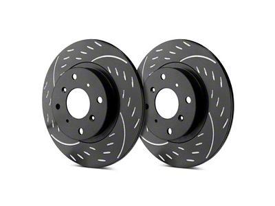 SP Performance Diamond Slot Rotors with Black ZRC Coated; Front Pair (15-23 Jeep Renegade BU)