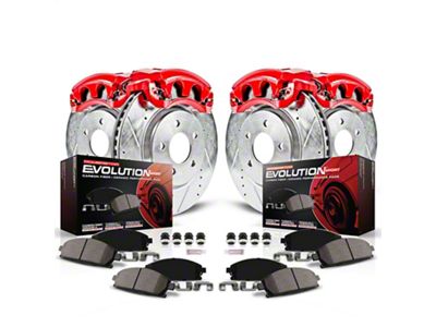 PowerStop Z23 Evolution 5-Lug Brake Rotor, Pad and Caliper Kit; Front and Rear (15-18 Jeep Renegade BU)