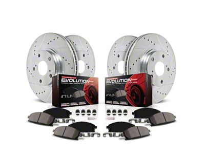 PowerStop Z23 Evolution Sport 5-Lug Brake Rotor and Pad Kit; Front and Rear (15-23 Jeep Renegade BU)