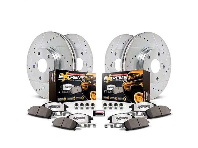 PowerStop Z36 Extreme Truck and Tow 5-Lug Brake Rotor and Pad Kit; Front and Rear (15-23 Jeep Renegade BU)