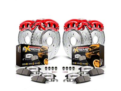 PowerStop Z36 Extreme Truck and Tow 5-Lug Brake Rotor, Pad and Caliper Kit; Front and Rear (15-18 Jeep Renegade BU)