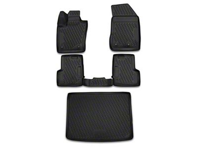 OMAC All Weather Molded 3D Front, Rear and Cargo Floor Liners; Black (15-23 Jeep Renegade BU)