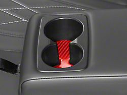 SpeedForm Rear Cup Holder Trim; Red Carbon (21-25 Mustang Mach-E)