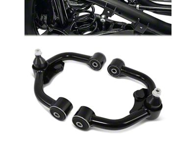 Front Upper Control Arms for 2 to 4-Inch Lift; Black (05-24 Frontier)