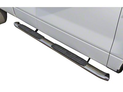 4-Inch Oval 4X Series Side Step Bars; Stainless Steel (05-24 Frontier Crew Cab)
