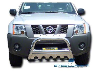 Bull Bar with Skid Plate; Stainless Steel (05-21 Frontier)
