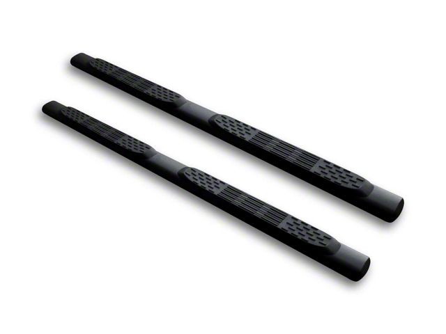 Armordillo 5-Inch Oval Side Step Bars; Matte Black (05-21 Frontier King Cab)