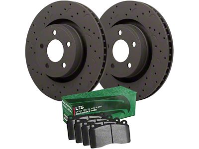Hawk Performance Talon Cross-Drilled and Slotted 6-Lug Brake Rotor and LTS Pad Kit; Front (05-15 2.5L Frontier)