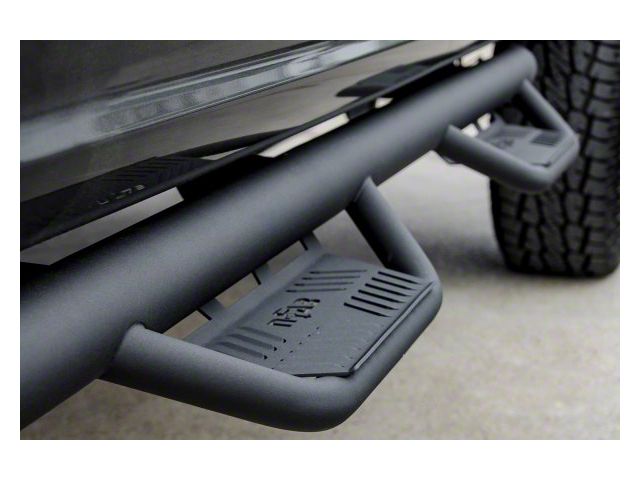 N-Fab Cab Length Podium Nerf Side Step Bars; Textured Black (22-24 Frontier Crew Cab)