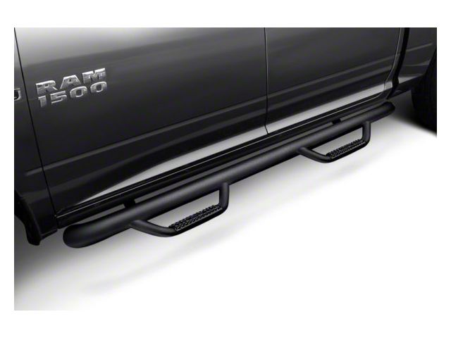 N-Fab Cab Length Nerf Side Step Bars; Gloss Black (05-21 Frontier Crew Cab)