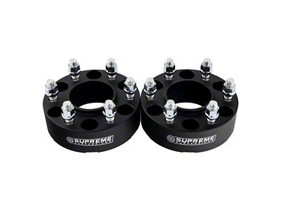 Supreme Suspensions 1.50-Inch Pro Billet Hub Centric Wheel Spacers; Black; Set of Two (05-24 Frontier)