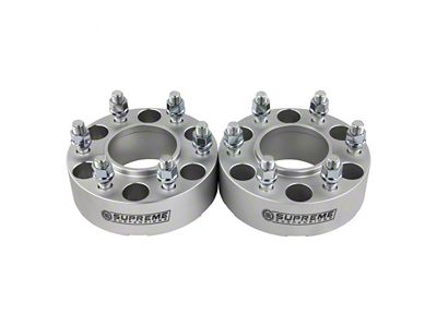 Supreme Suspensions 2-Inch Pro Billet Hub Centric Wheel Spacers; Silver; Set of Two (05-24 Frontier)