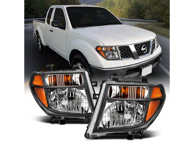 Crystal Headlights; Black Housing; Clear Lens (05-08 Frontier)