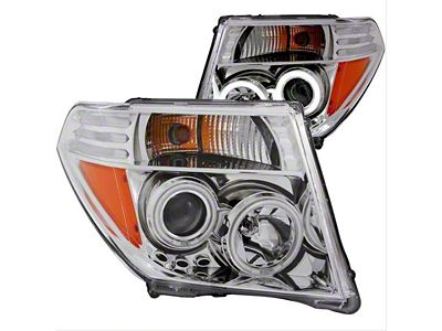 RX Halo Projector Headlights; Chrome Housing; Clear Lens (05-08 Frontier)