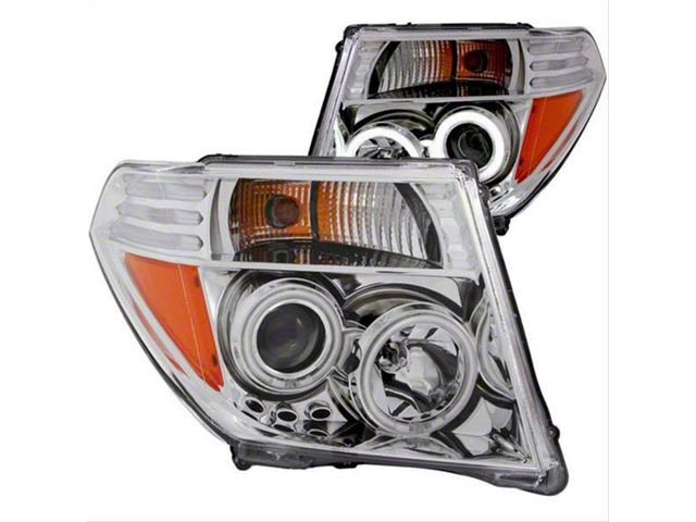 RX Halo Projector Headlights; Chrome Housing; Clear Lens (05-08 Frontier)