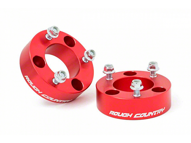 Rough Country 2.50-Inch Spacer Leveling Kit; Anodized Red (05-23 Frontier, Excluding PRO-4X)
