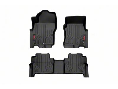 Rough Country Heavy Duty Front and Rear Floor Mats; Black (22-24 Frontier Crew Cab)