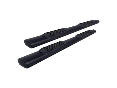 Raptor Series 5-Inch Oval Style Slide Track Running Boards; Black Textured (05-21 Frontier King Cab)