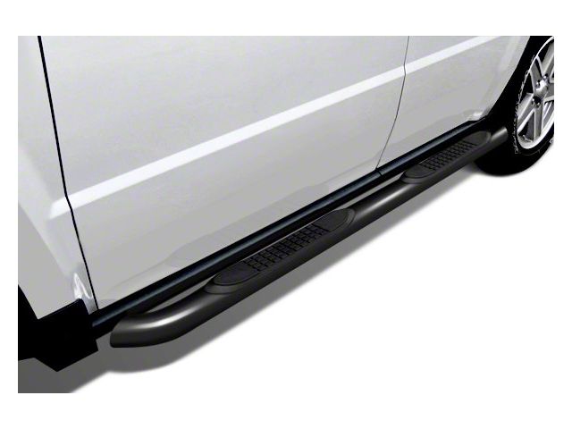 3-Inch Round Side Step Bars; Black (05-24 Frontier King Cab)