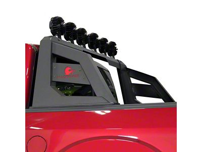 Armour Roll Bar with 50-Inch LED Light Bar Mounting Brackets; Black (05-21 Frontier)