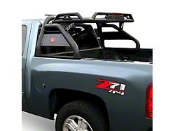 Atlas Roll Bar with 7-Inch Black Round LED Lights; Black (05-21 Frontier)