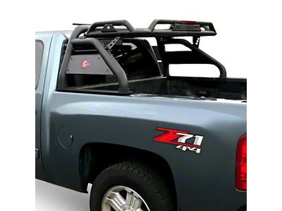 Atlas Roll Bar with 7-Inch Black Round LED Lights; Black (05-21 Frontier)