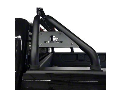Classic Roll Bar for Tonneau Cover with 7-Inch Black Round LED Lights; Black (05-21 Frontier)