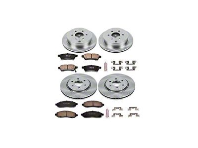 PowerStop OE Replacement 6-Lug Brake Rotor and Pad Kit; Front and Rear (05-15 V6 Frontier)