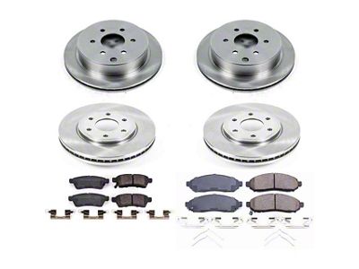 PowerStop OE Replacement 6-Lug Brake Rotor and Pad Kit; Front and Rear (16-19 2.5L Frontier)