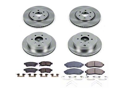 PowerStop OE Replacement 6-Lug Brake Rotor and Pad Kit; Front and Rear (16-24 V6 Frontier)