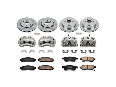 PowerStop OE Replacement 6-Lug Brake Rotor, Pad and Caliper Kit; Front and Rear (05-15 V6 Frontier)