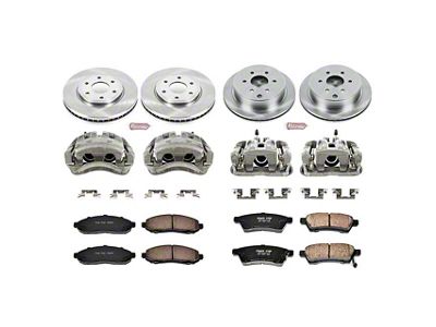 PowerStop OE Replacement 6-Lug Brake Rotor, Pad and Caliper Kit; Front and Rear (05-15 2.5L Frontier)