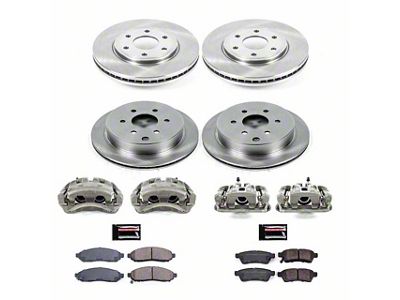 PowerStop OE Replacement 6-Lug Brake Rotor, Pad and Caliper Kit; Front and Rear (16-19 2.5L Frontier)