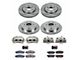 PowerStop OE Replacement 6-Lug Brake Rotor, Pad and Caliper Kit; Front and Rear (16-24 V6 Frontier)