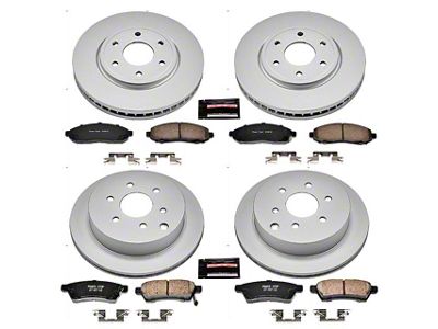 PowerStop Z17 Evolution Plus 6-Lug Brake Rotor and Pad Kit; Front and Rear (05-15 2.5L Frontier)
