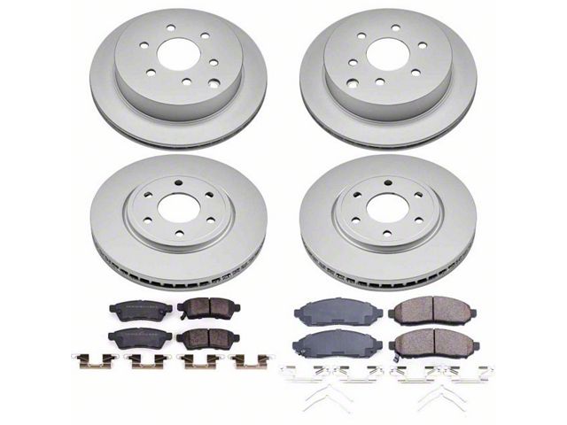 PowerStop Z17 Evolution Plus 6-Lug Brake Rotor and Pad Kit; Front and Rear (16-19 2.5L Frontier)
