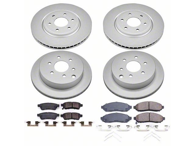 PowerStop Z17 Evolution Plus 6-Lug Brake Rotor and Pad Kit; Front and Rear (16-24 V6 Frontier)