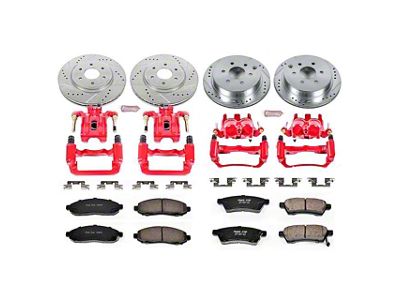 PowerStop Z23 Evolution 6-Lug Brake Rotor, Pad and Caliper Kit; Front and Rear (05-15 V6 Frontier)