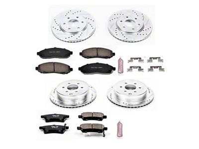PowerStop Z23 Evolution Sport 6-Lug Brake Rotor and Pad Kit; Front and Rear (05-15 2.5L Frontier)