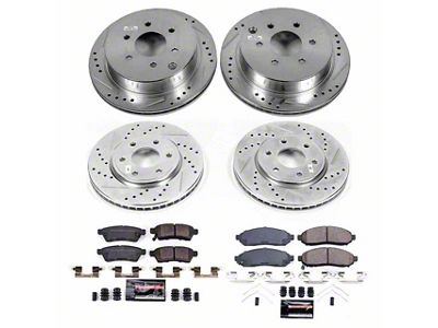 PowerStop Z23 Evolution Sport 6-Lug Brake Rotor and Pad Kit; Front and Rear (16-19 2.5L Frontier)
