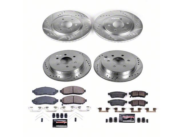 PowerStop Z23 Evolution Sport 6-Lug Brake Rotor and Pad Kit; Front and Rear (16-24 V6 Frontier)
